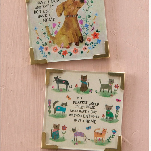 Natural Life Dog Magnet or Charming Dog Wall Art or Shelf art with Gold Corners - Picture 4 of 7